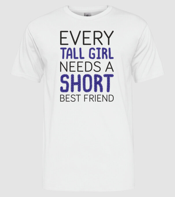Short Freind model alb pe tricou