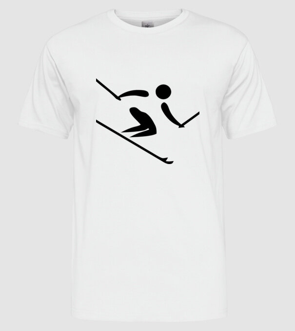 Schi model alb pe tricou