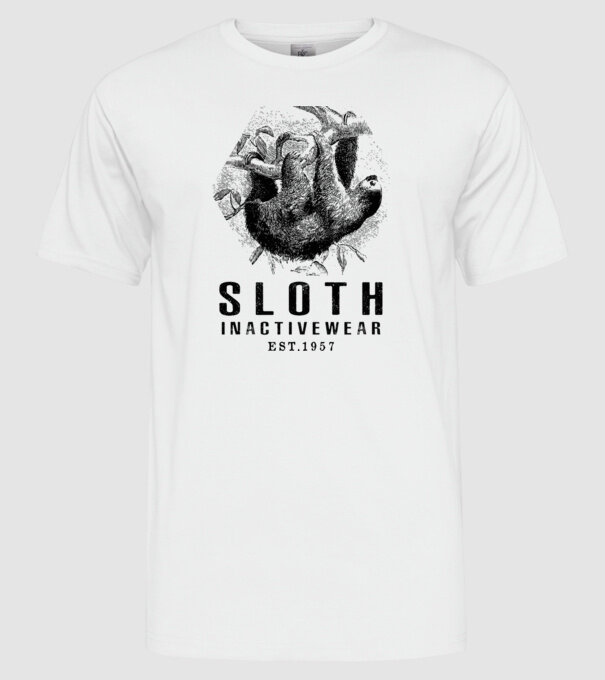 SLOTH inactive drk model alb pe tricou