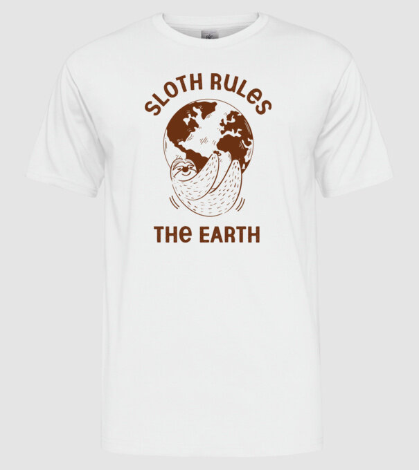 Sloth rules the world model alb pe tricou
