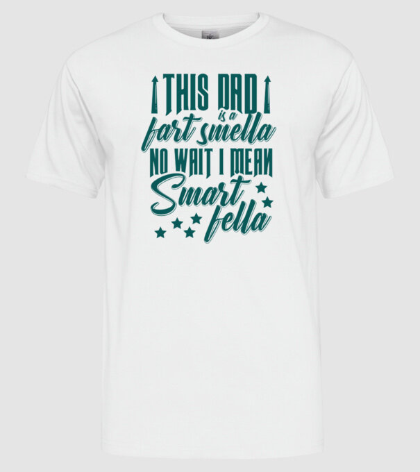 Smart fella dad model alb pe tricou