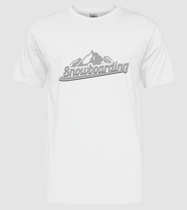 Snowboarding model alb pe tricou