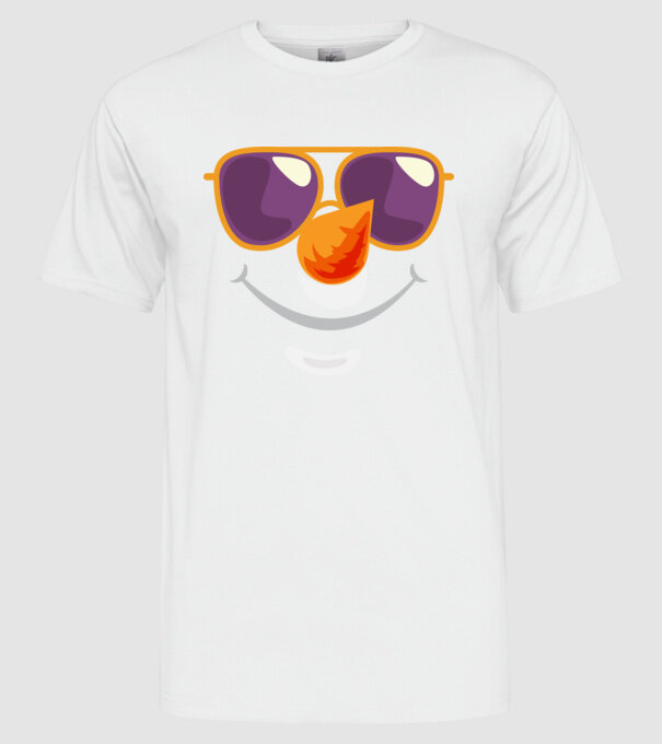 Snowman face model alb pe tricou