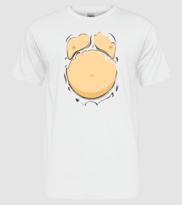 Burtă de bere model alb pe tricou