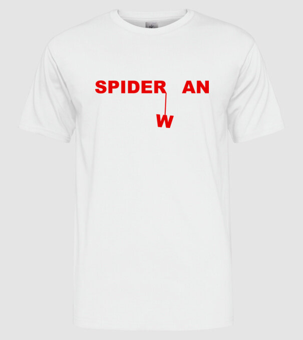 Spider wan model alb pe tricou