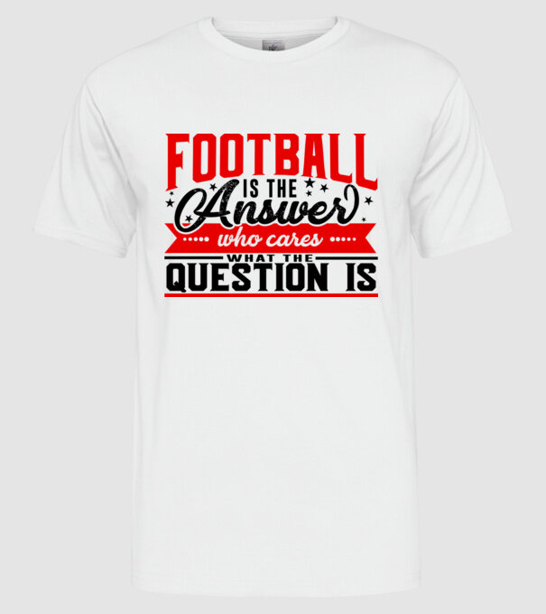 Sport is the answer FOTBALIST model alb pe tricou