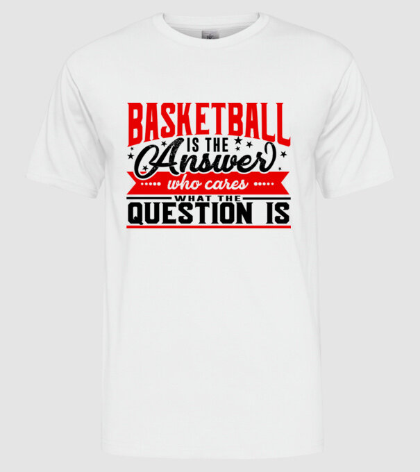 Sport is the answer BASCHETBALIST model alb pe tricou