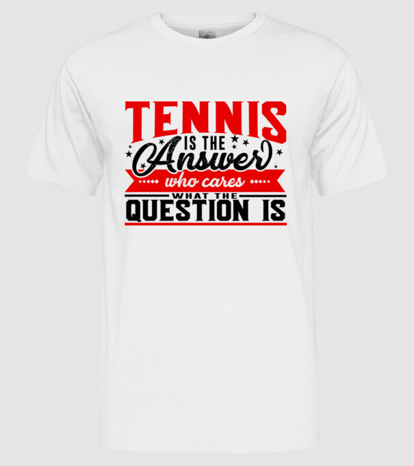 Sport is the answer JUCĂTOR TENIS model alb pe tricou