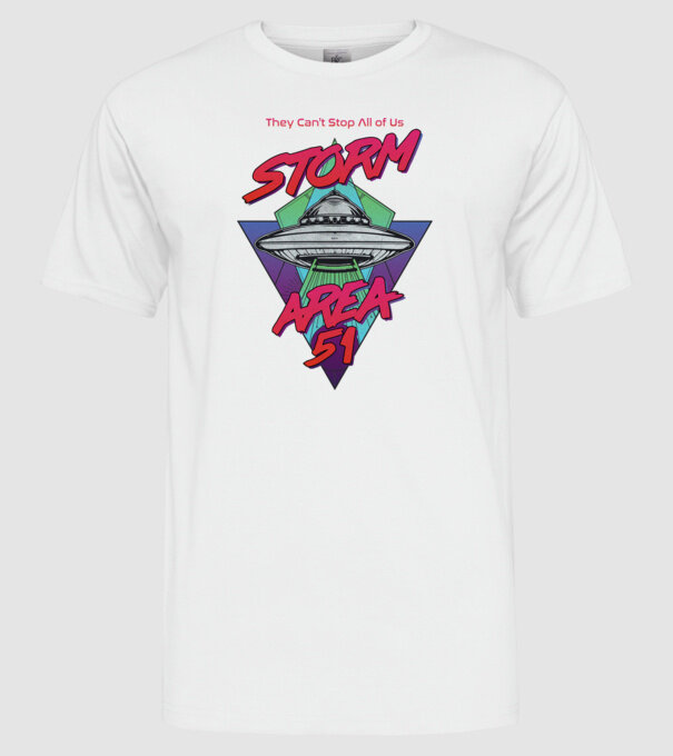 storm area 51 ufo model alb pe tricou