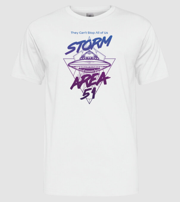 storm area 51 ufo purple model alb pe tricou