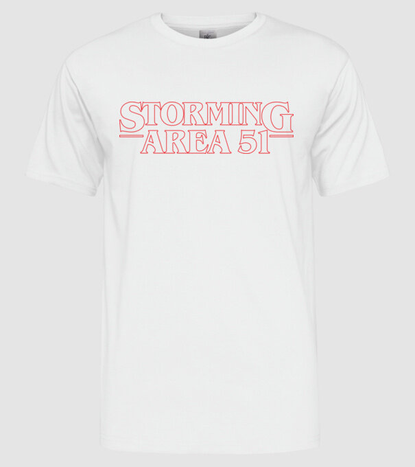 storming area 51 things outline model alb pe tricou