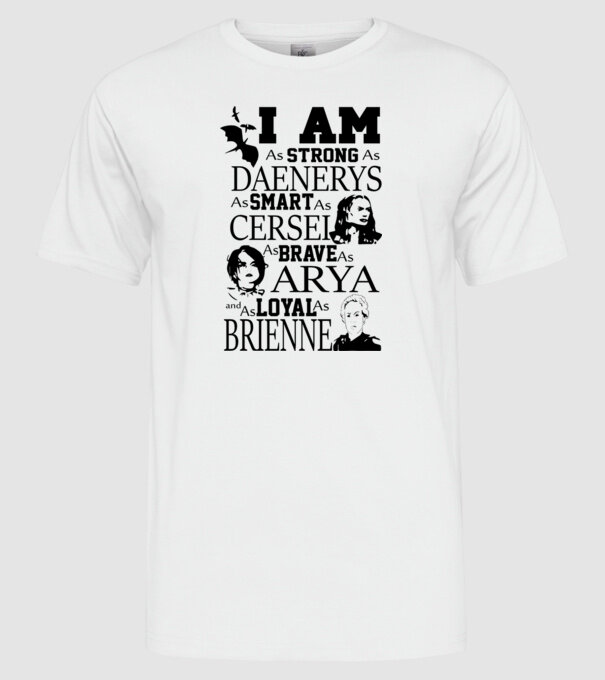 Strong as Daenerys model alb pe tricou