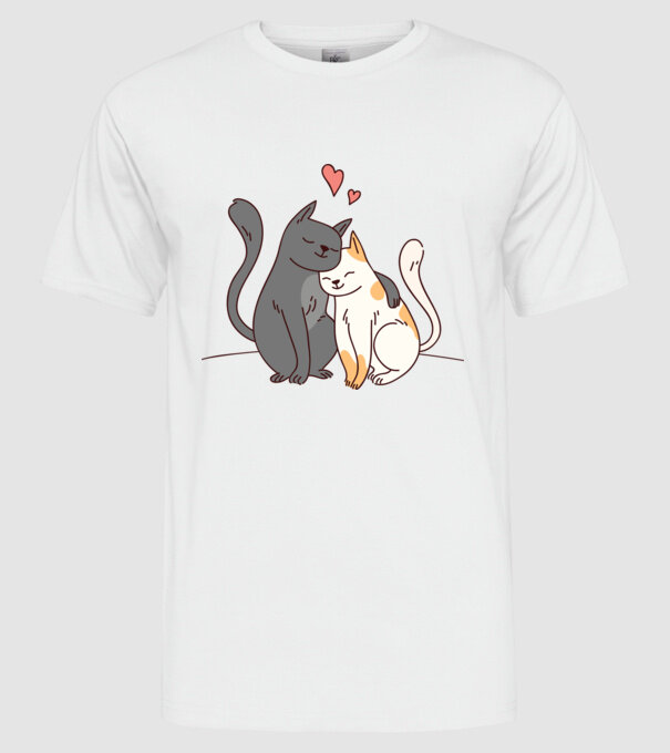 PISICUȚE ÎNDRĂGOSTITE 3 model alb pe tricou
