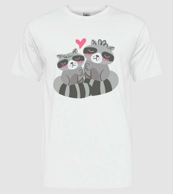 RATONI ÎNDRĂGOSTIȚI model alb pe tricou