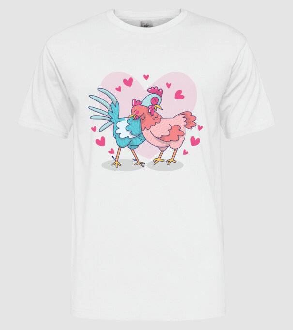 PUI ÎNDRĂGOSTIȚI model alb pe tricou