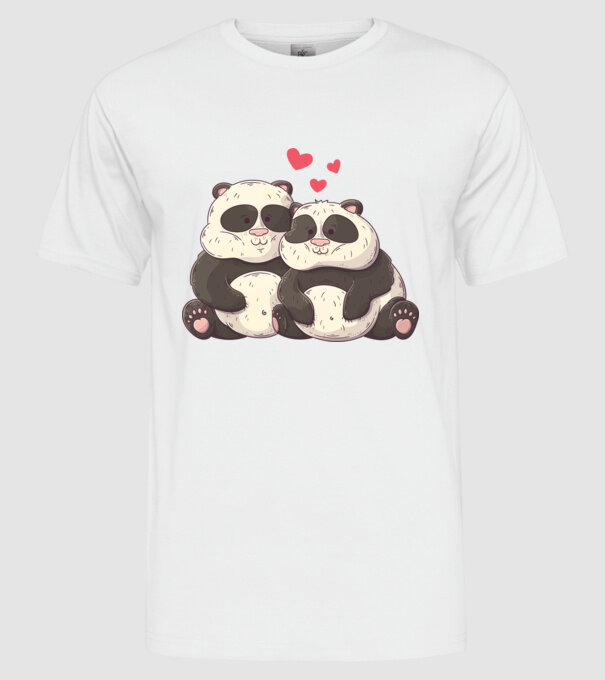 URȘI PANDA DOLOFANI ÎNDRĂGOSTIȚI model alb pe tricou