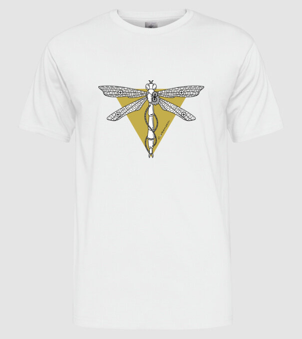 Libelulă model alb pe tricou