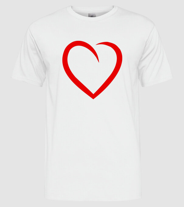 Szív model alb pe tricou