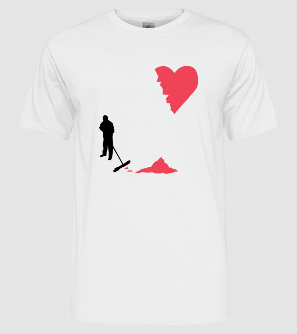 Curățător de inimi model alb pe tricou