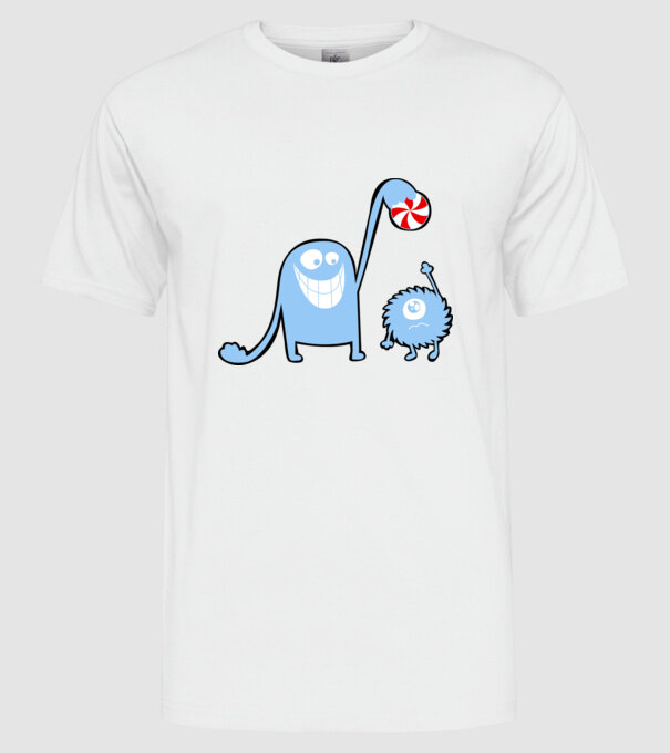 Szornyelde - Bomboană model alb pe tricou