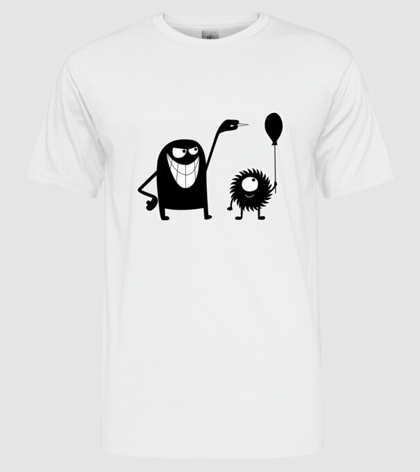 Szornyelde - Balon model alb pe tricou