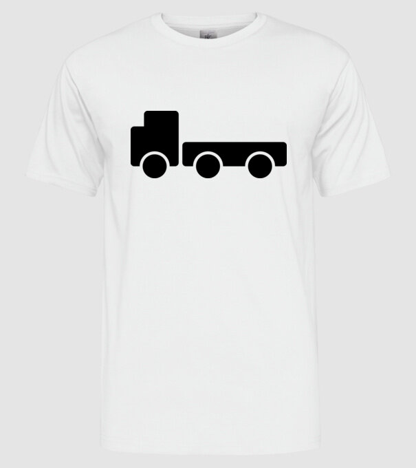 Camion model alb pe tricou