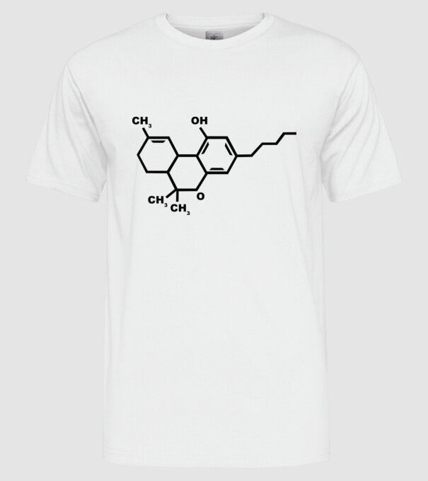 THC model alb pe tricou