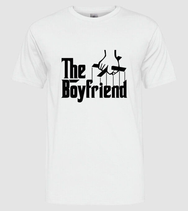 The Boyfriend model alb pe tricou
