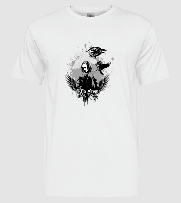 The Crow model alb pe tricou
