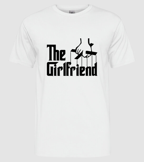 The girlfriend model alb pe tricou
