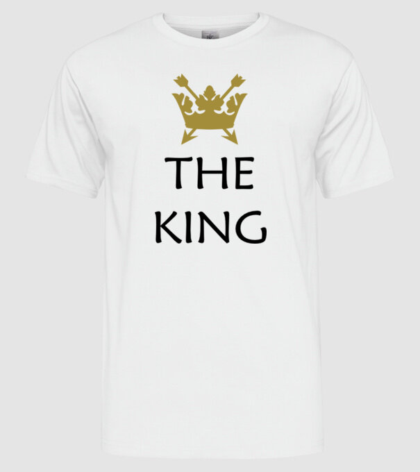 The King model alb pe tricou