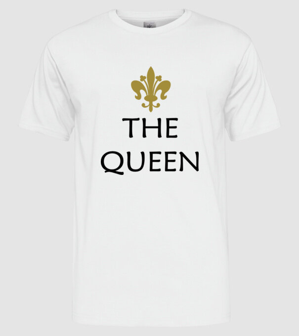 The Queen model alb pe tricou