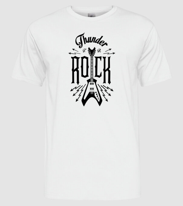 Thunder Rock model alb pe tricou