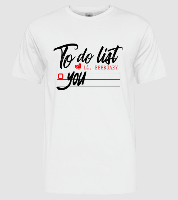 To do list model alb pe tricou