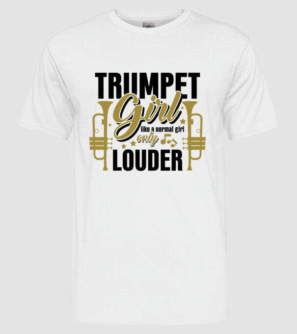 Trumpet girl model alb pe tricou