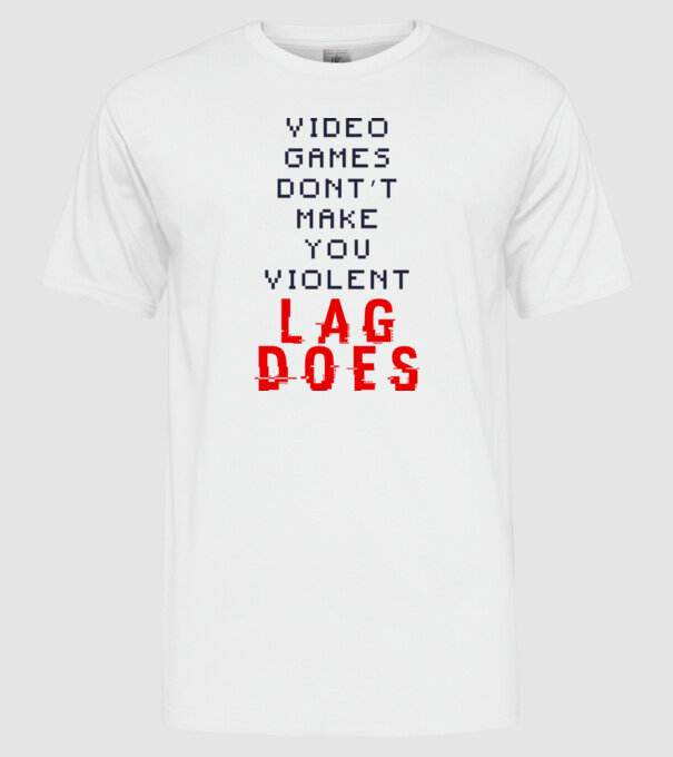 Violent lag model alb pe tricou