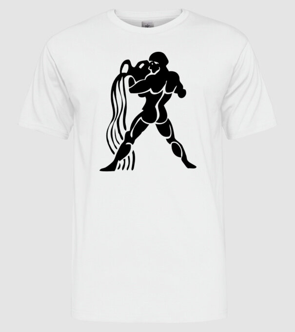 Aquarius Horoscope model alb pe tricou