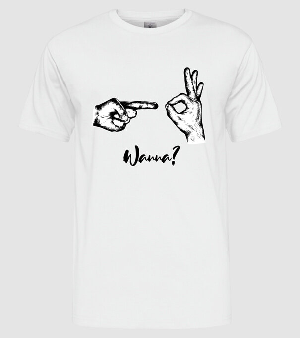 Wanna sex model alb pe tricou