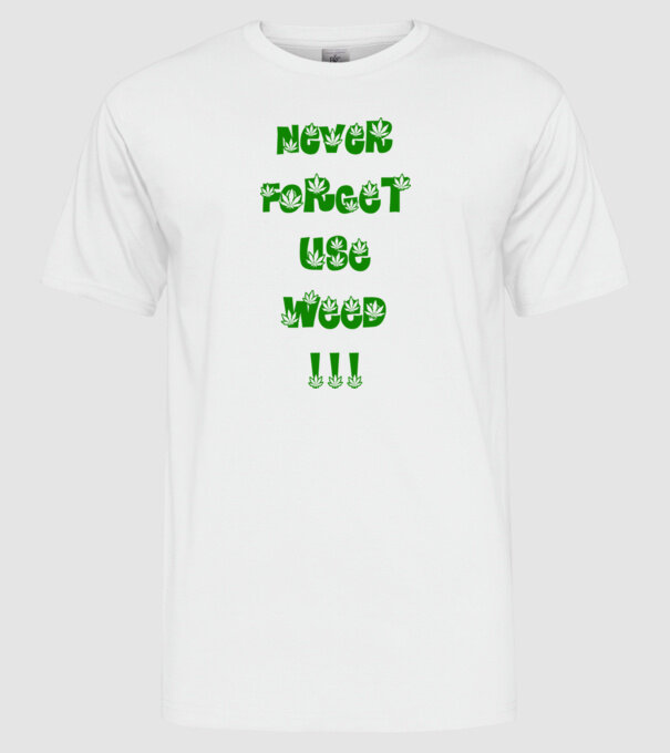 Weed model alb pe tricou
