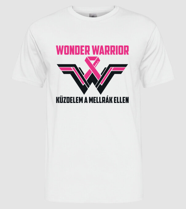 WONDER WARRIOR model alb pe tricou