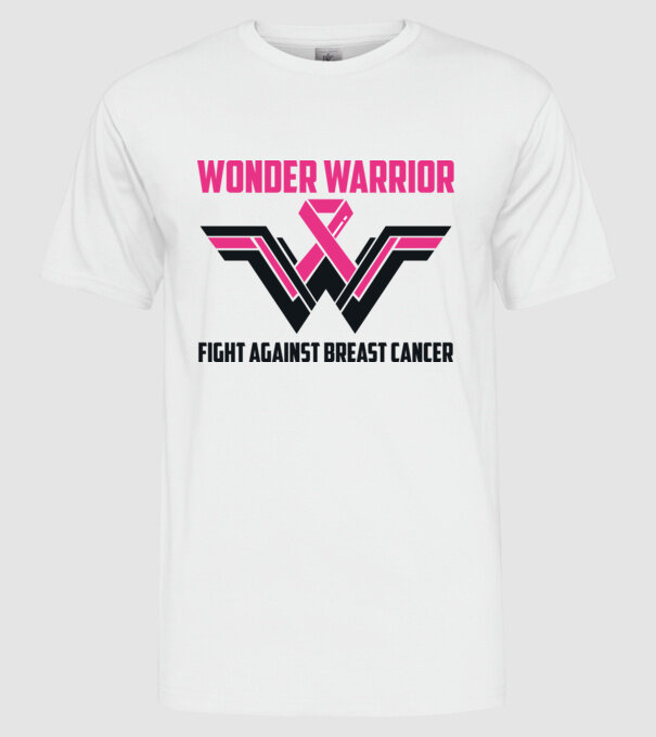 WONDER WARRIOR model alb pe tricou