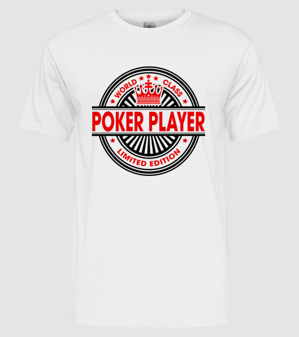 World class JUCĂTOR POKER model alb pe tricou
