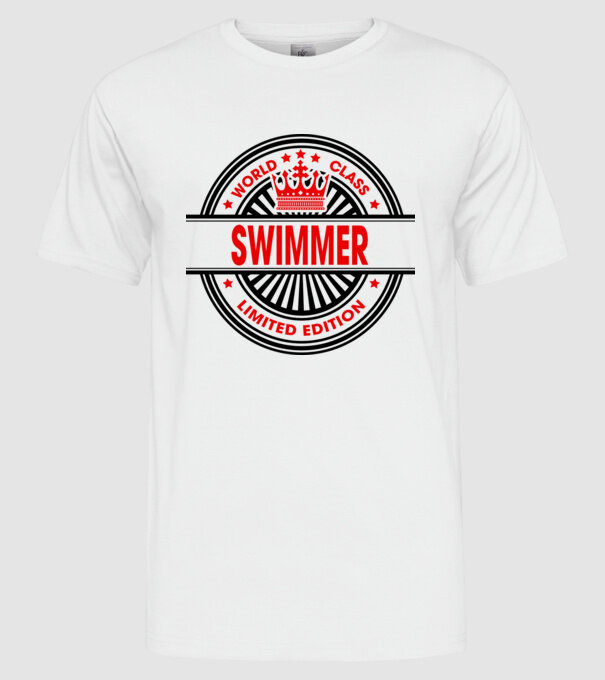 World class ÎNOTĂTOR model alb pe tricou