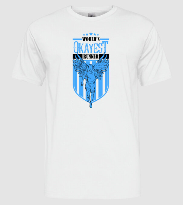 World okayest runner model alb pe tricou