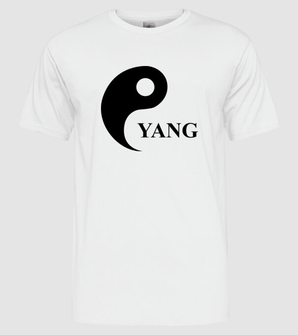 Yang model alb pe tricou