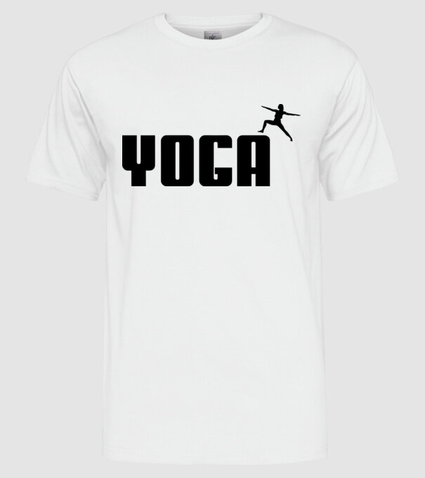 yoga model alb pe tricou