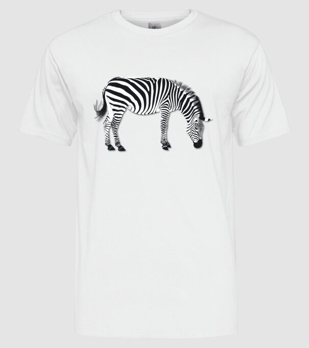 Zebră model alb pe tricou