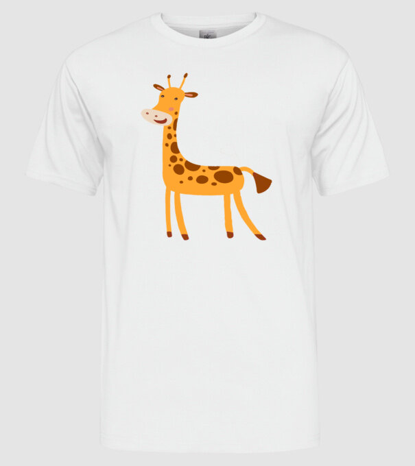 Girafă drăguță model alb pe tricou