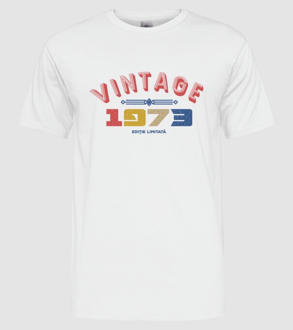 1973 Ediție limitată model alb pe tricou