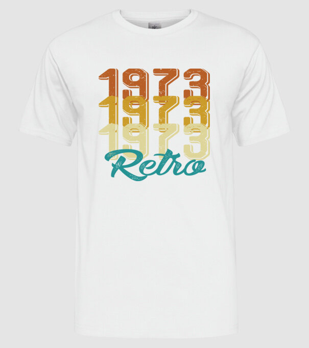 1973 retro model alb pe tricou